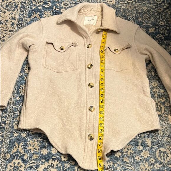 Wilfred Free The Ganna Shirt Jacket Cream Button Closure Pockets Shacket Modern - Picture 14 of 16